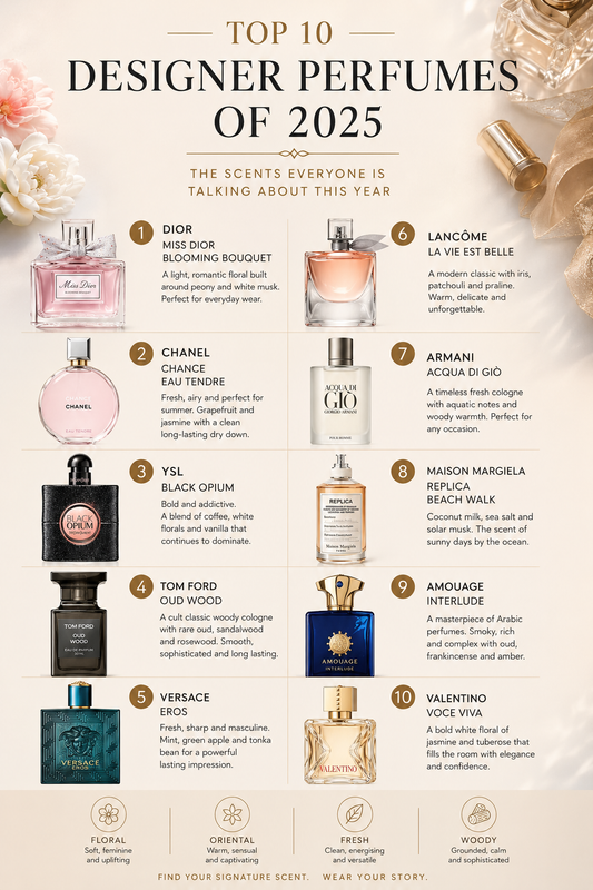 Top 10 Best Selling Designer Fragrances of 2025