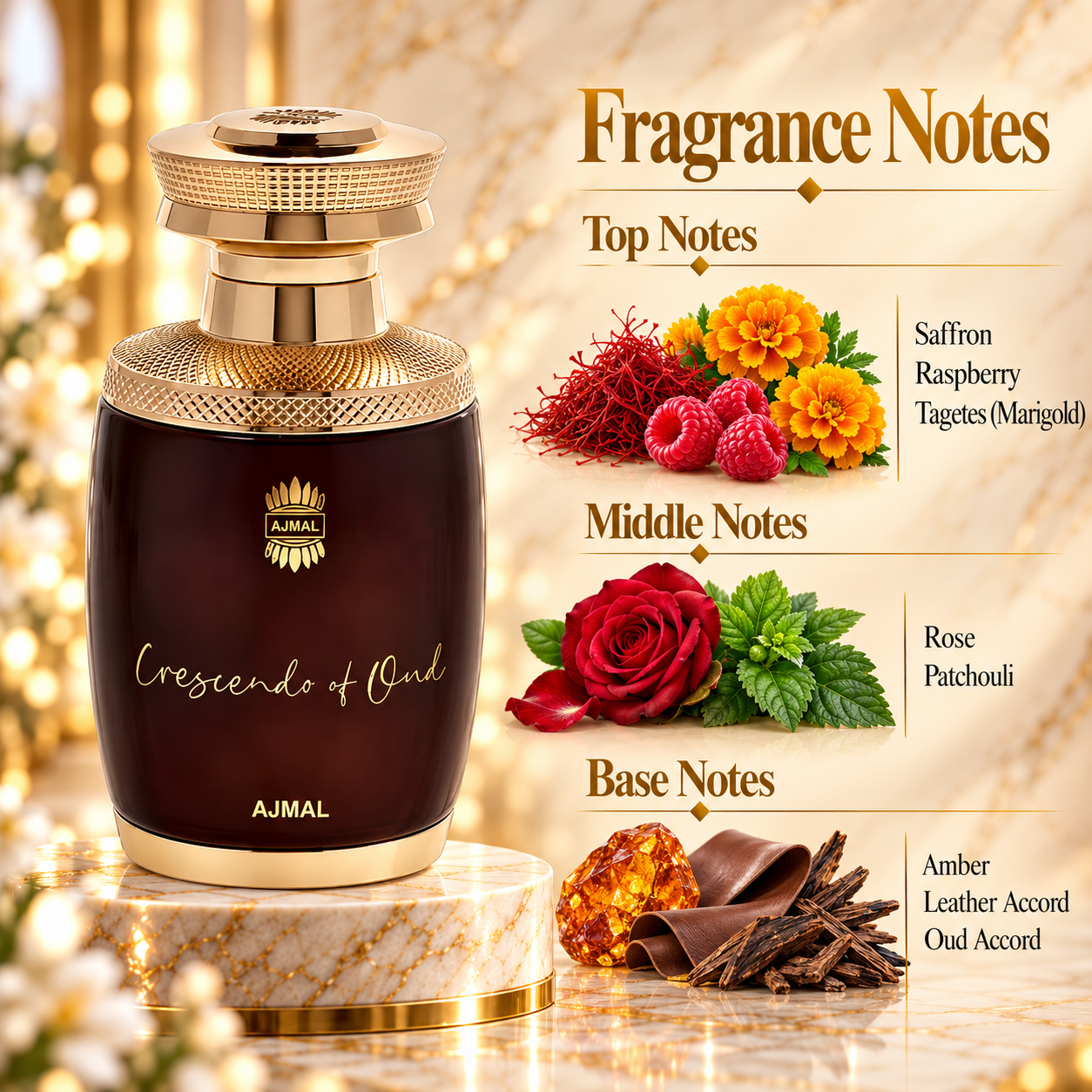 Ajmal Crescendo Of Oud Eau de Parfum 75 mL Unisex