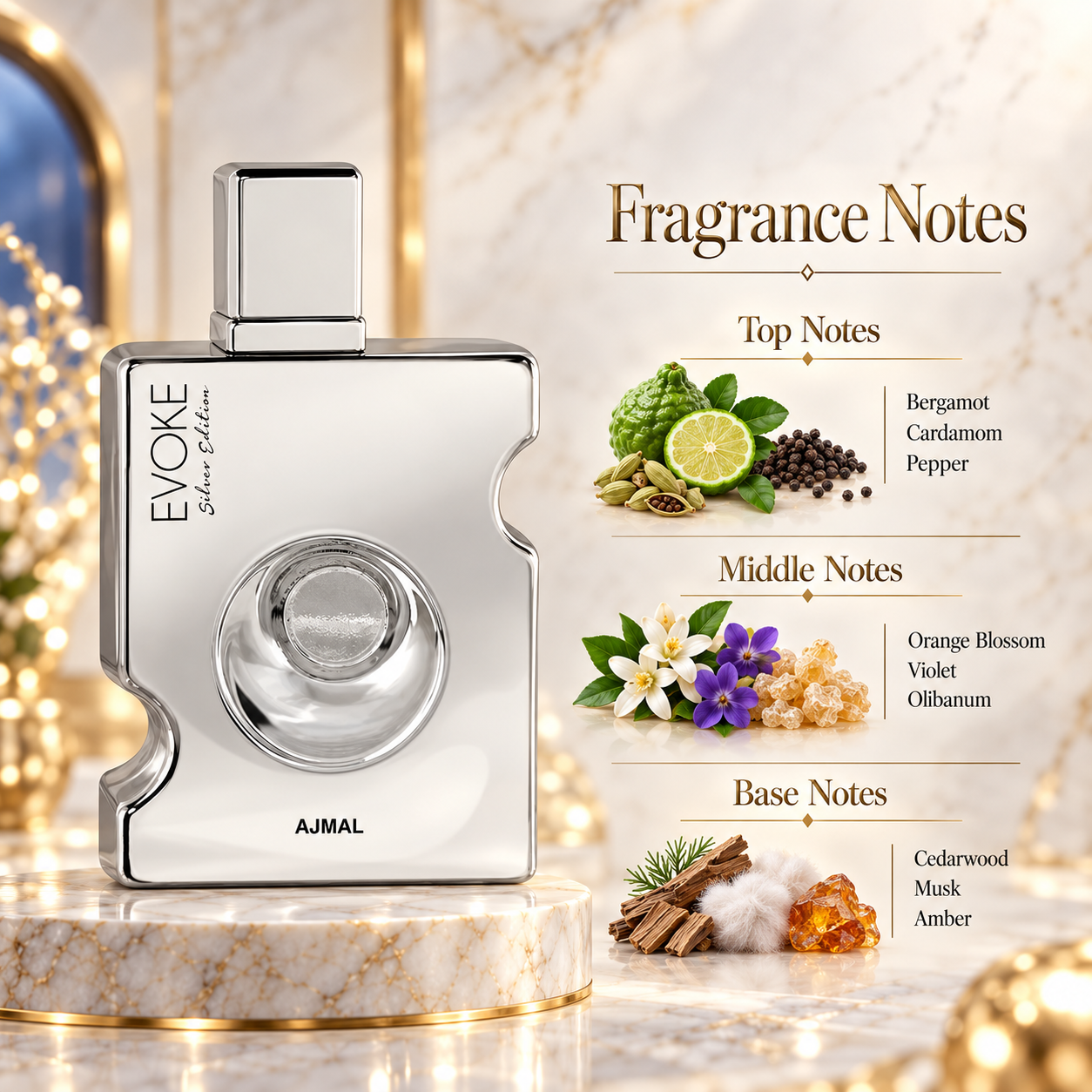 Ajmal Evoke Silver Edition Him Eau de Parfum 90 mL for Men