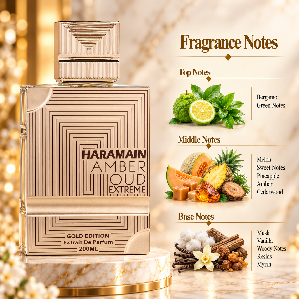 Al Haramain Haramain Amber Oud Gold Edition Extreme Pure Perfume Extrait de Parfum 100 mL Unisex