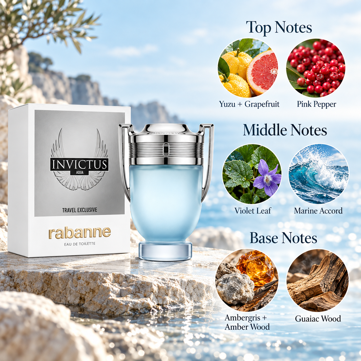 Rabanne Invictus Aqua Eau de Toilette 100 mL for Men