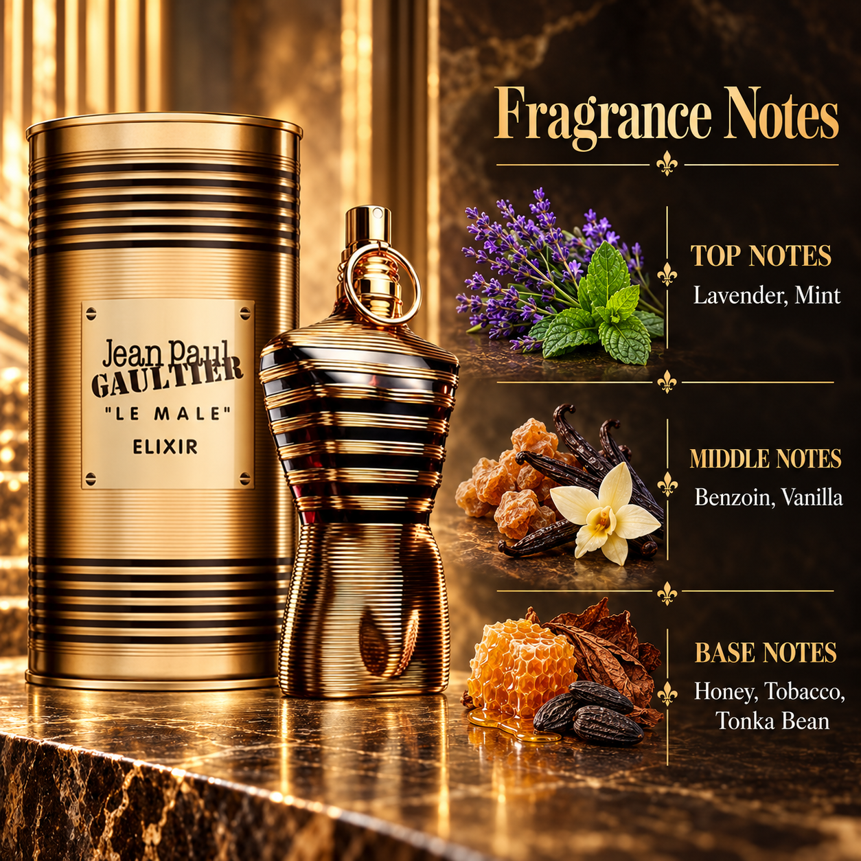 Jean Paul Gaultier Le Male Elixir Parfum 75 mL for Men