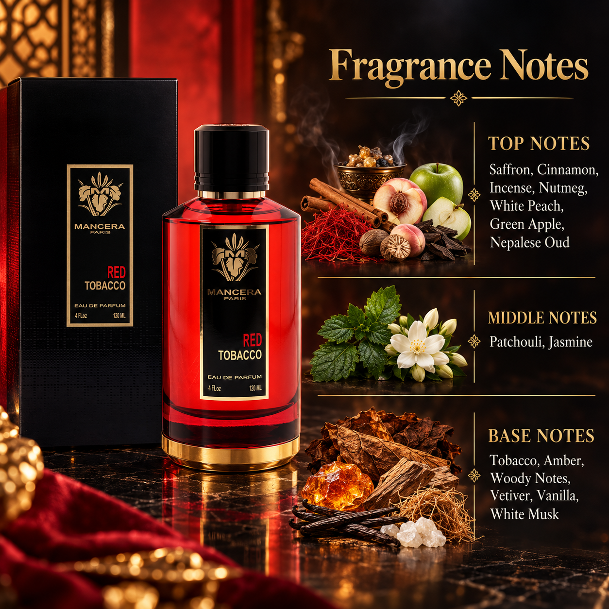 Mancera Red Tobacco Eau de Parfum 120 mL Unisex