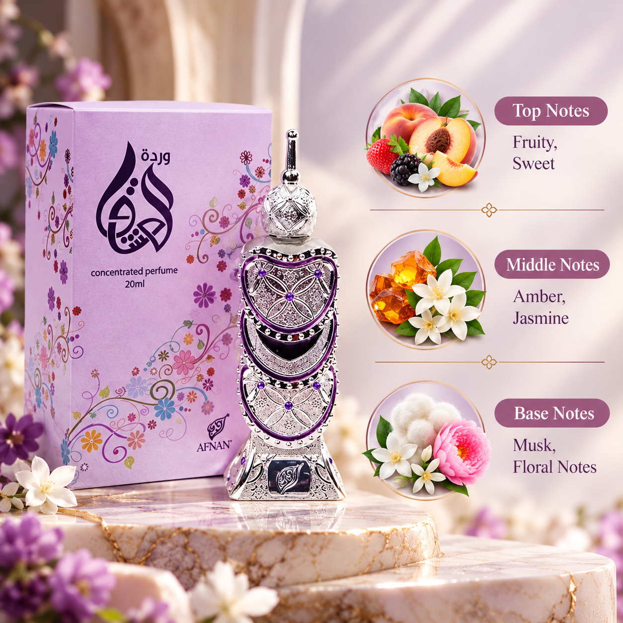 Afnan Ward Al Usshaq Concentrated Perfume Oil 20 mL Unisex