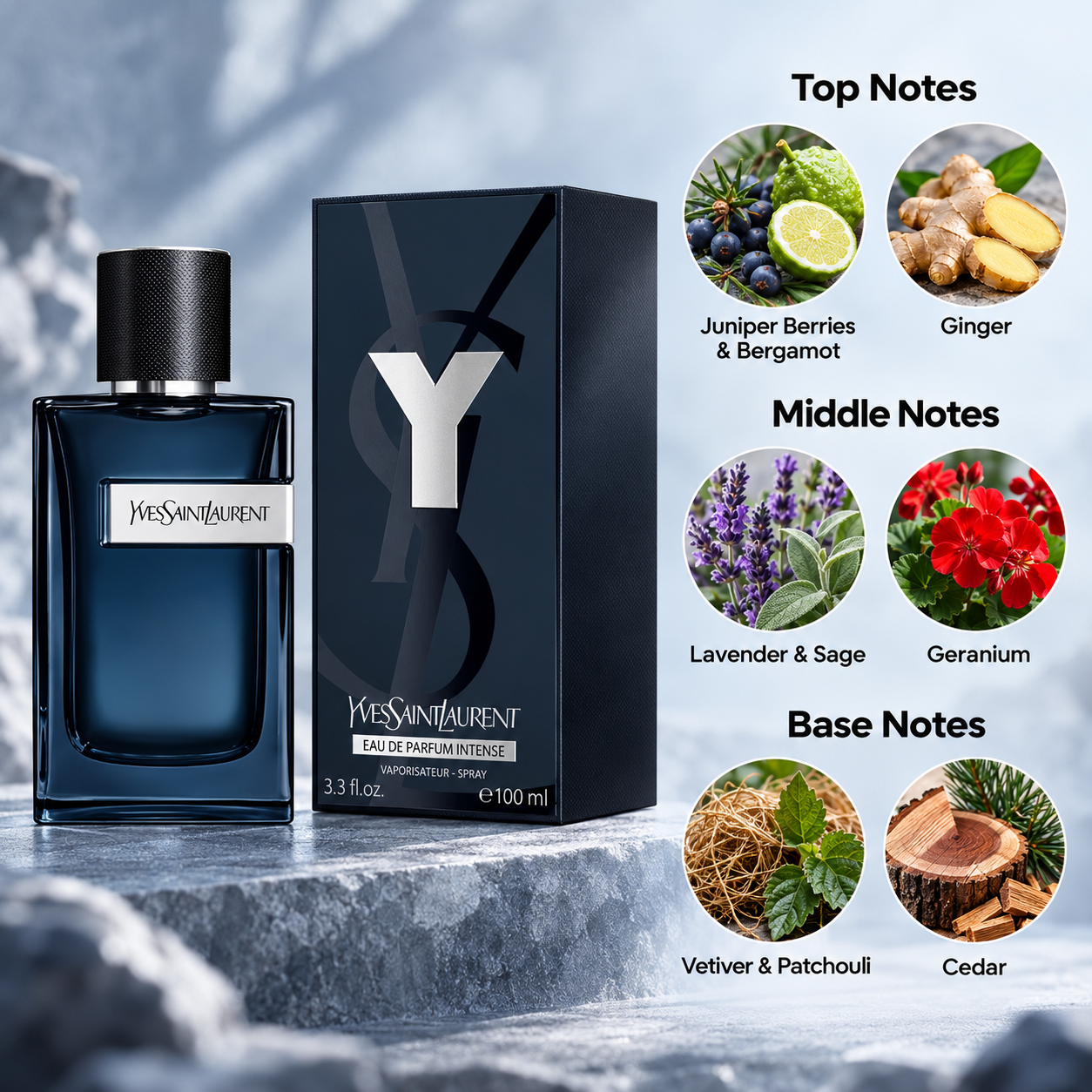 Yves Saint Laurent Y Eau De Parfum Intense 100 mL for Men