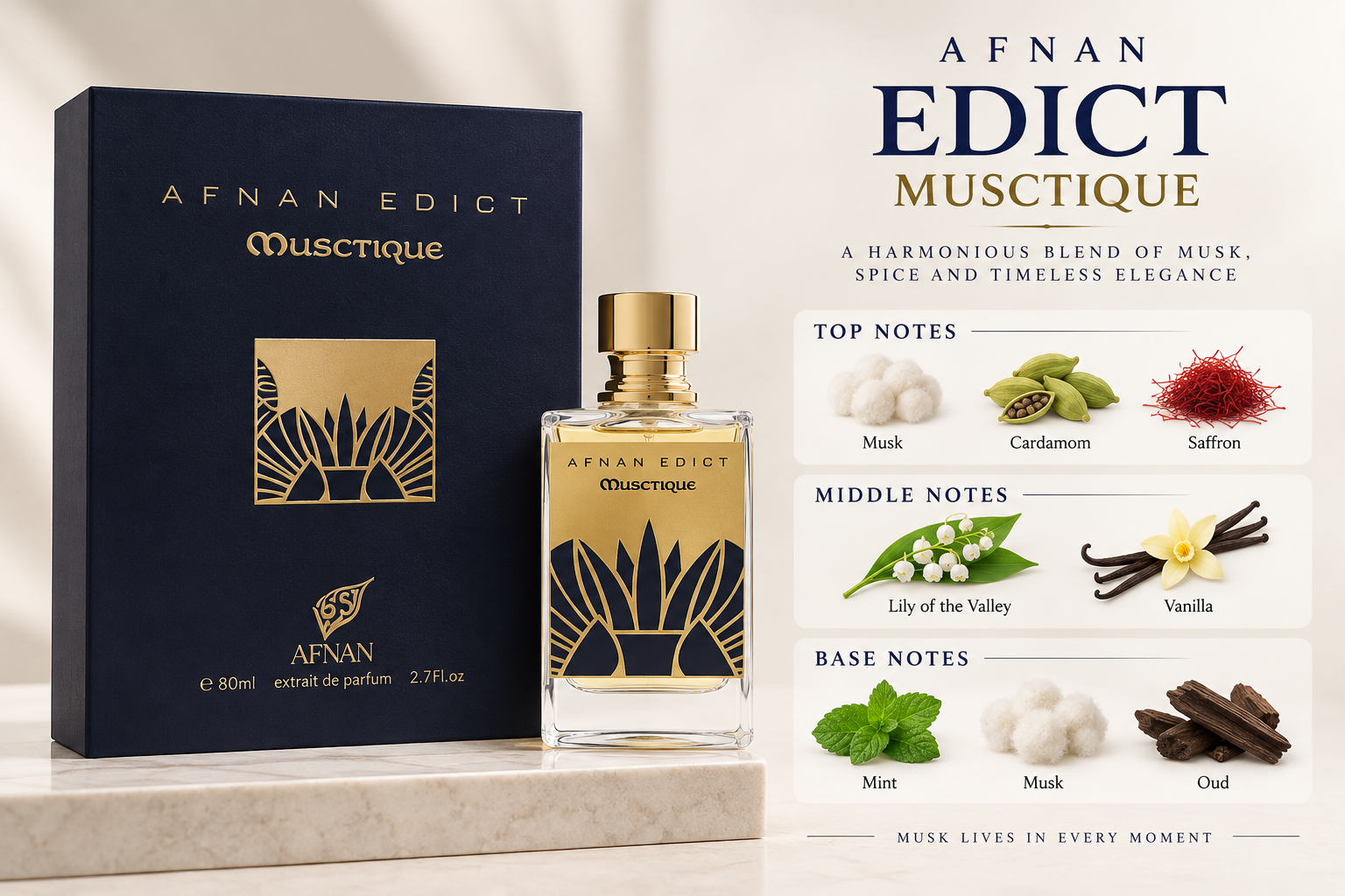 Afnan Edict Musctique Eau de Parfum 80 mL Unisex