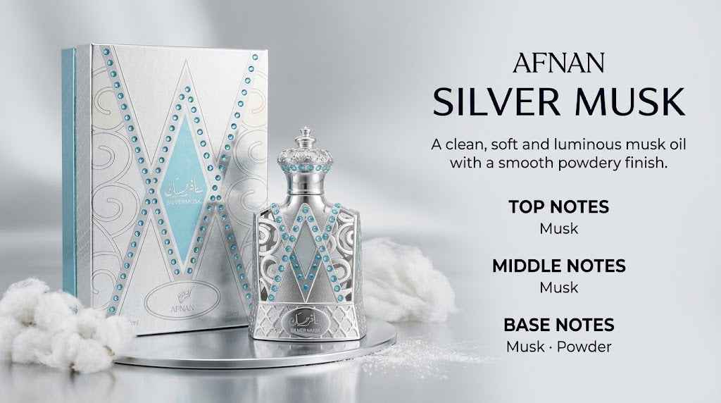 Afnan Silver Musk Fragrance Oil 15 mL Unisex