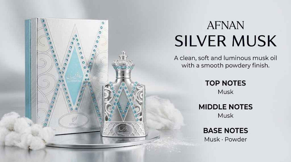 Afnan Silver Musk Fragrance Oil 15 mL Unisex