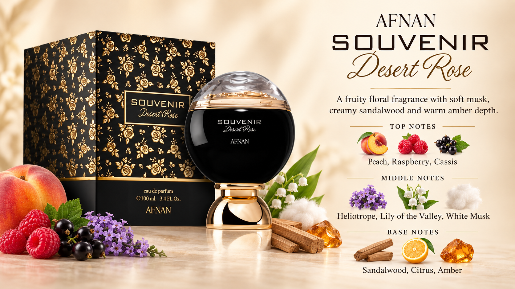 Afnan Souvenir Desert Rose Eau de Parfum 100 mL Unisex