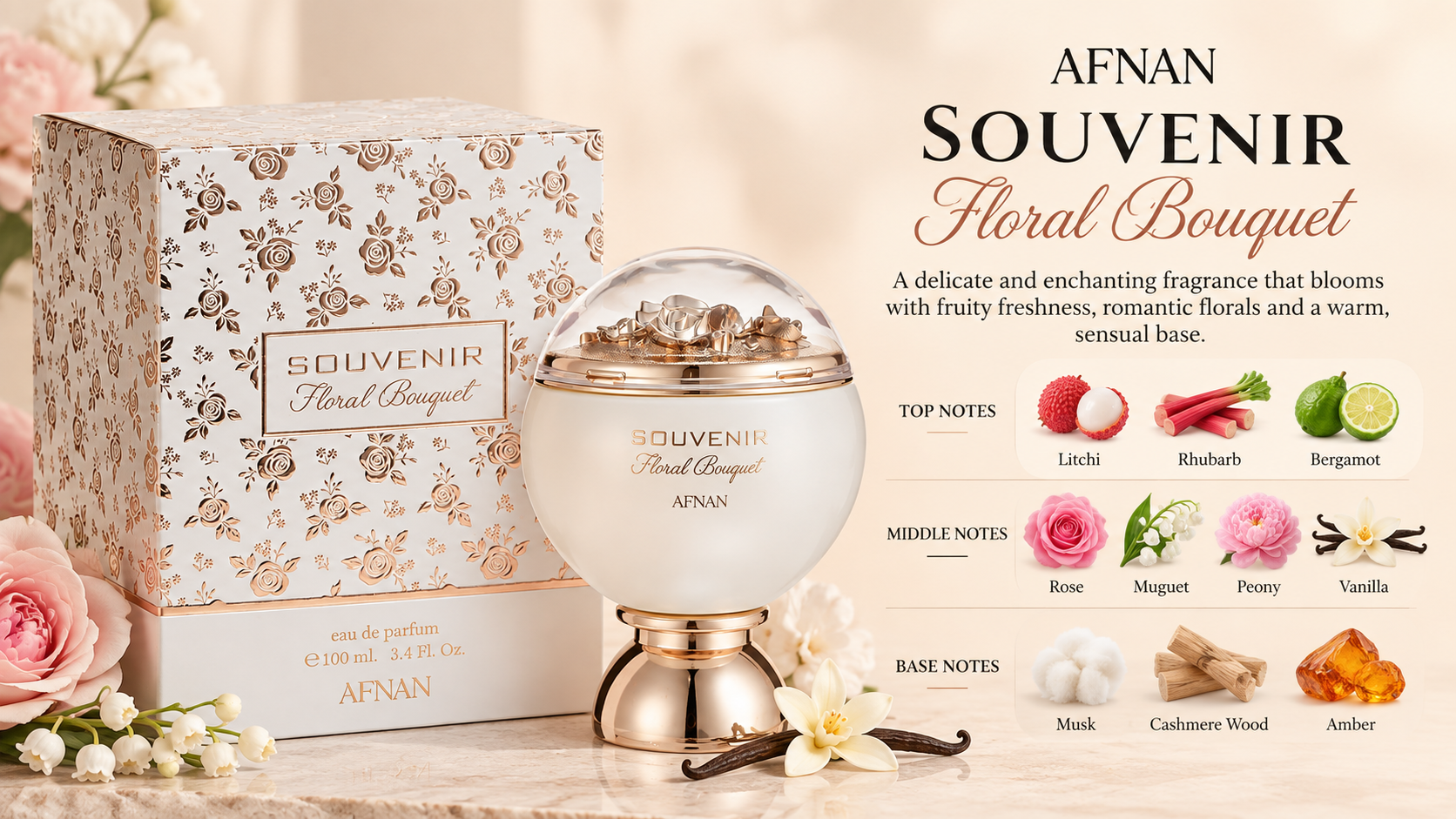 Afnan Souvenir Floral Bouquet Eau de Parfum 100 mL for Women