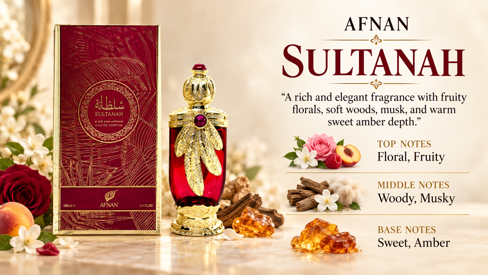 Afnan Sultanah Concentrated Perfume Oil 25 mL for Women