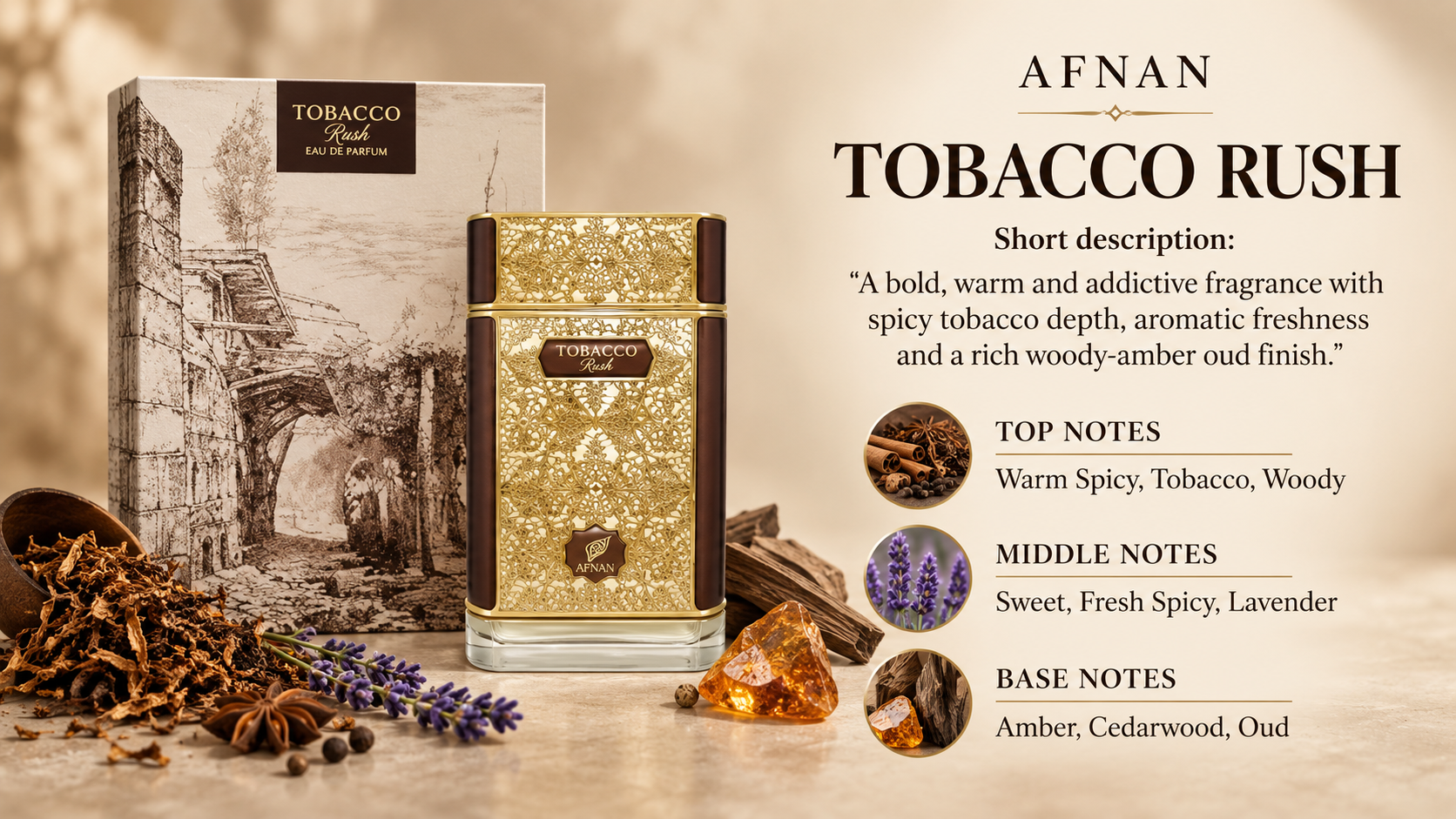 Afnan Tobacco Rush Eau de Parfum 80 mL for Men