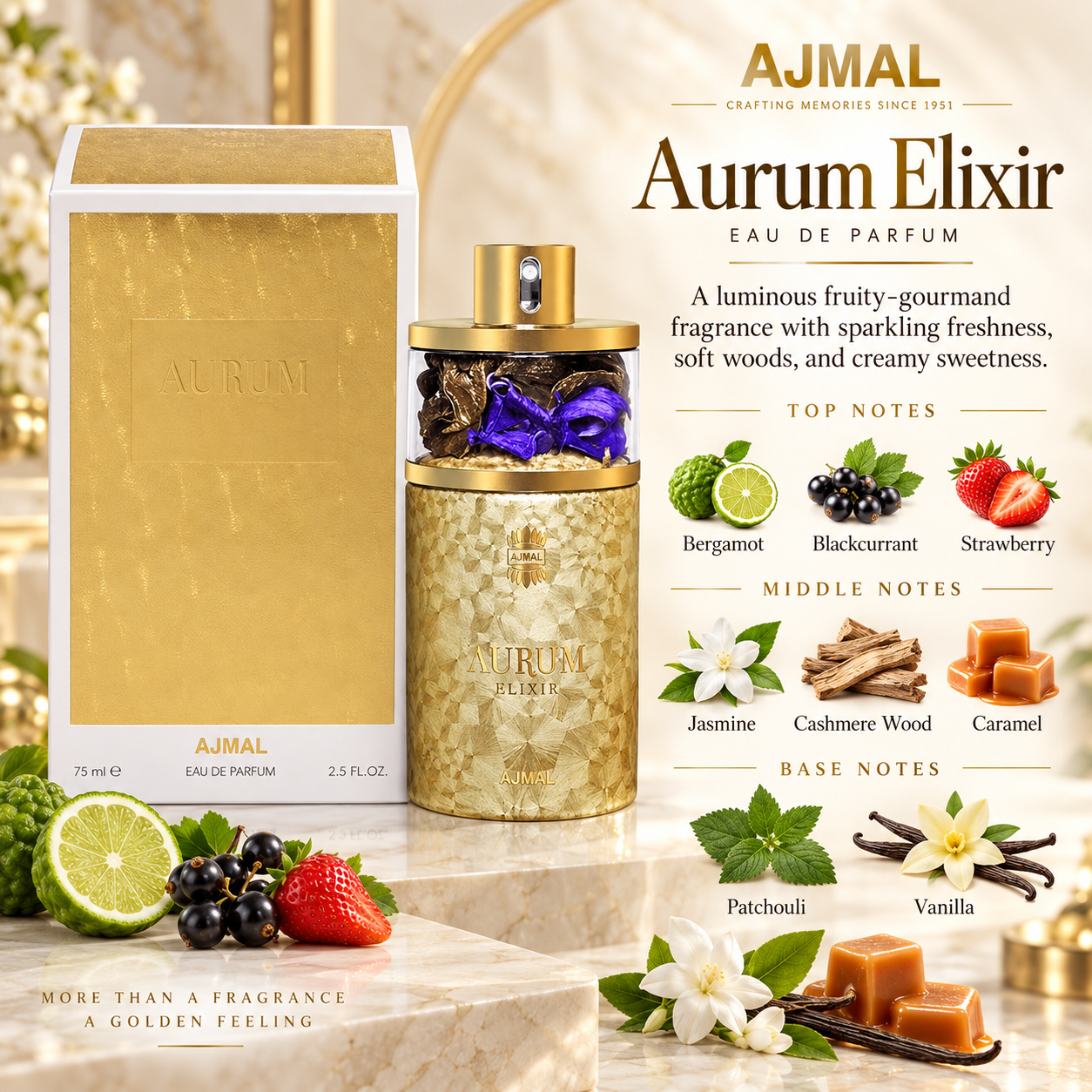 Ajmal Aurum Elixir Eau de Parfum 75 mL Unisex