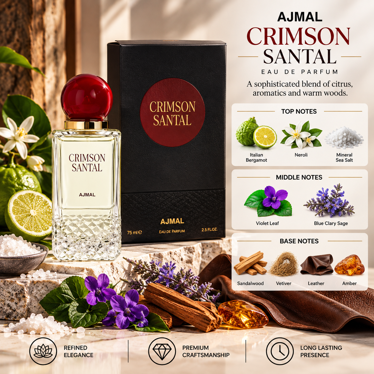 Ajmal Crimson Santal Eau de Parfum 100 mL for Women