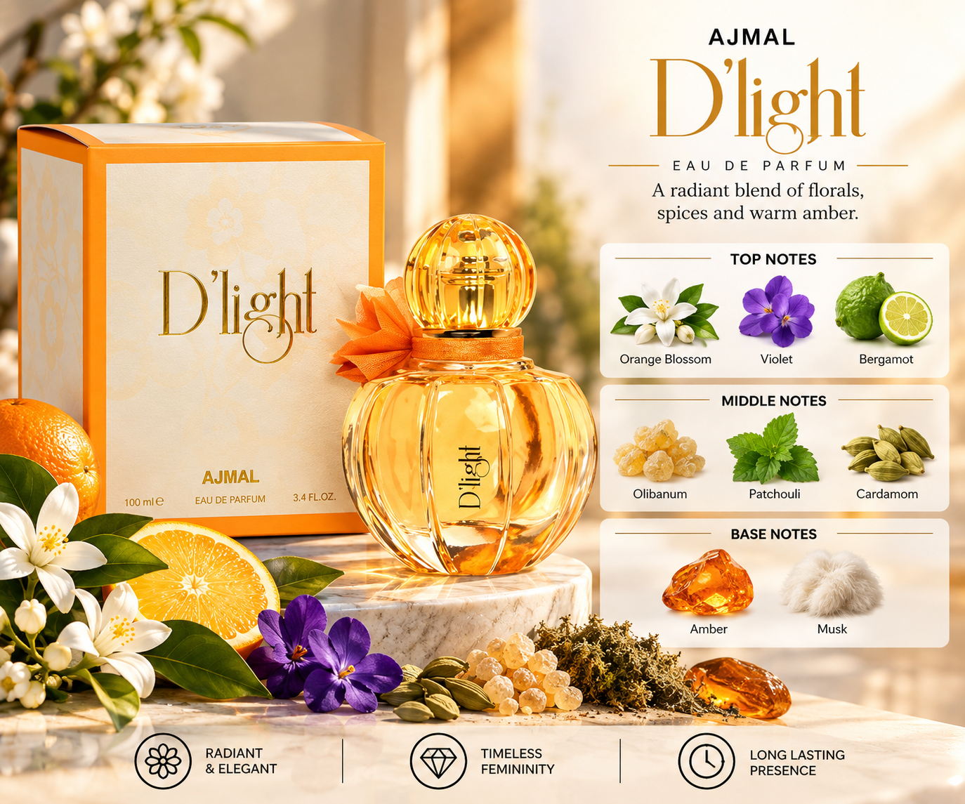 Ajmal D'Light Eau de Parfum 75 mL for Women