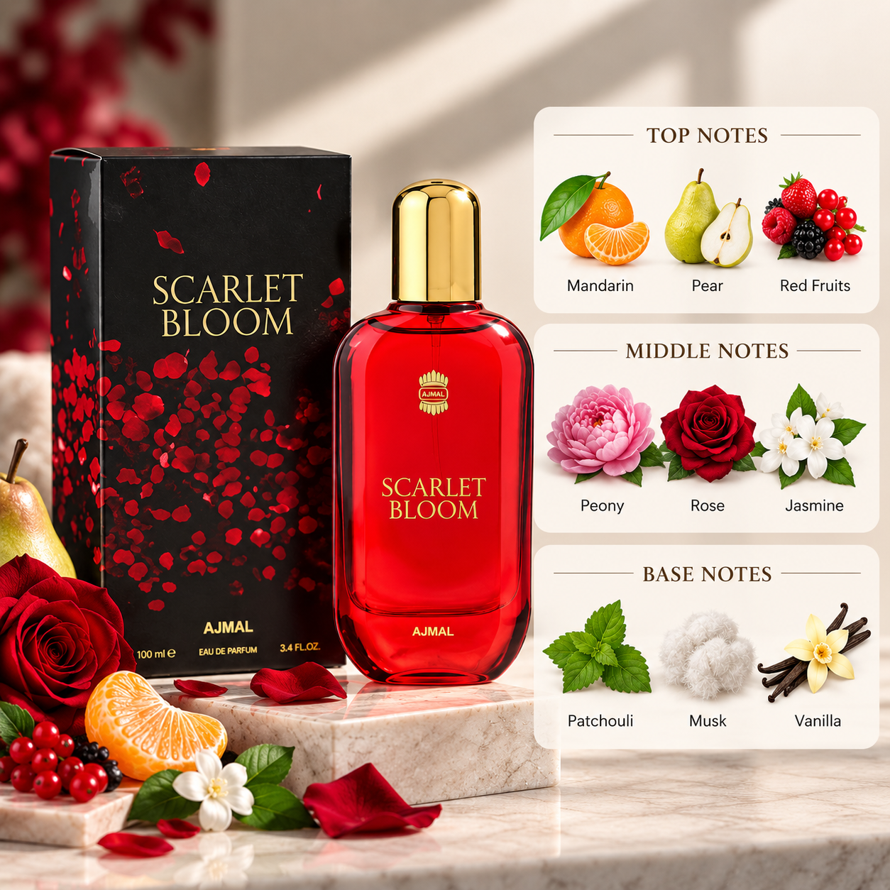 Ajmal Scarlet Bloom Eau de Parfum 100 mL for Women