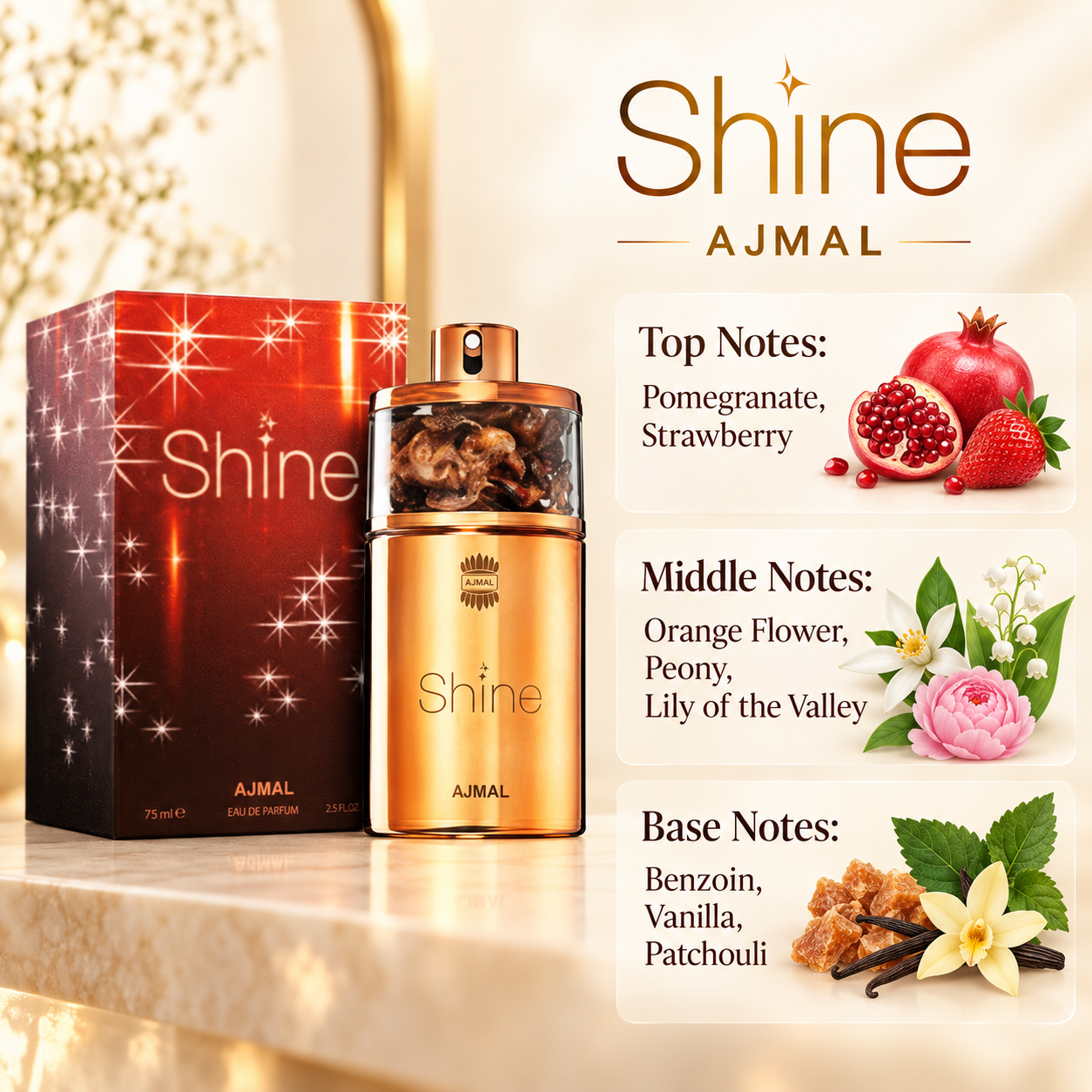 Ajmal Shine Eau de Parfum 75 mL for Women