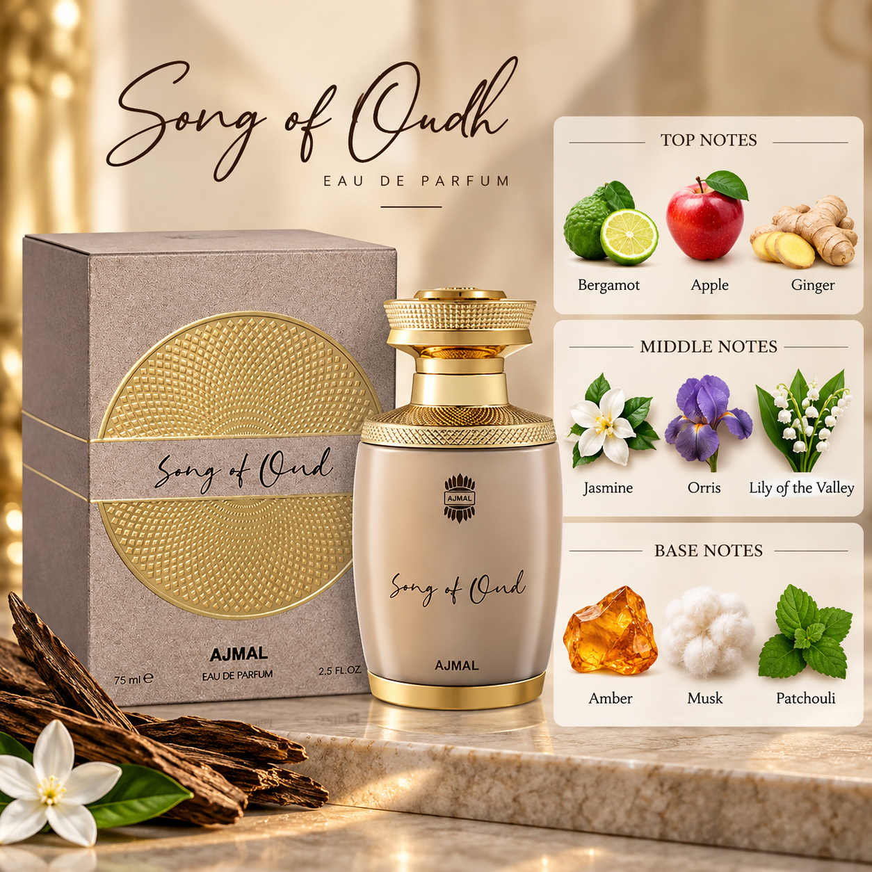 Ajmal Song Of Oud Eau de Parfum 75 mL for Women