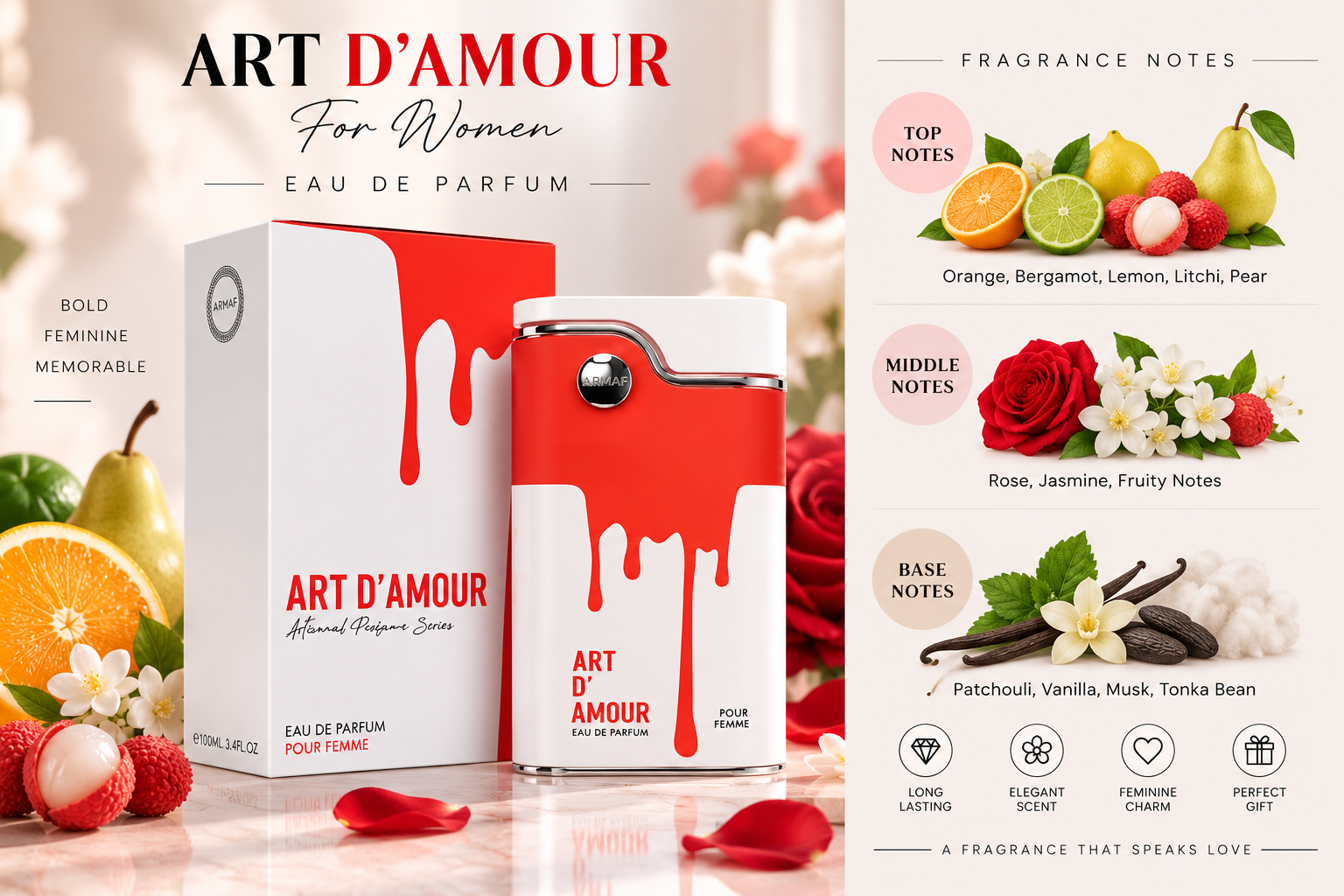 Armaf Art D'Amour Eau de Parfum 100 mL for Women