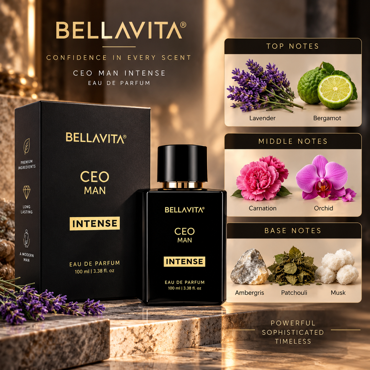 Bellavita Luxury Ceo Intense Eau de Parfum 100 mL for Men