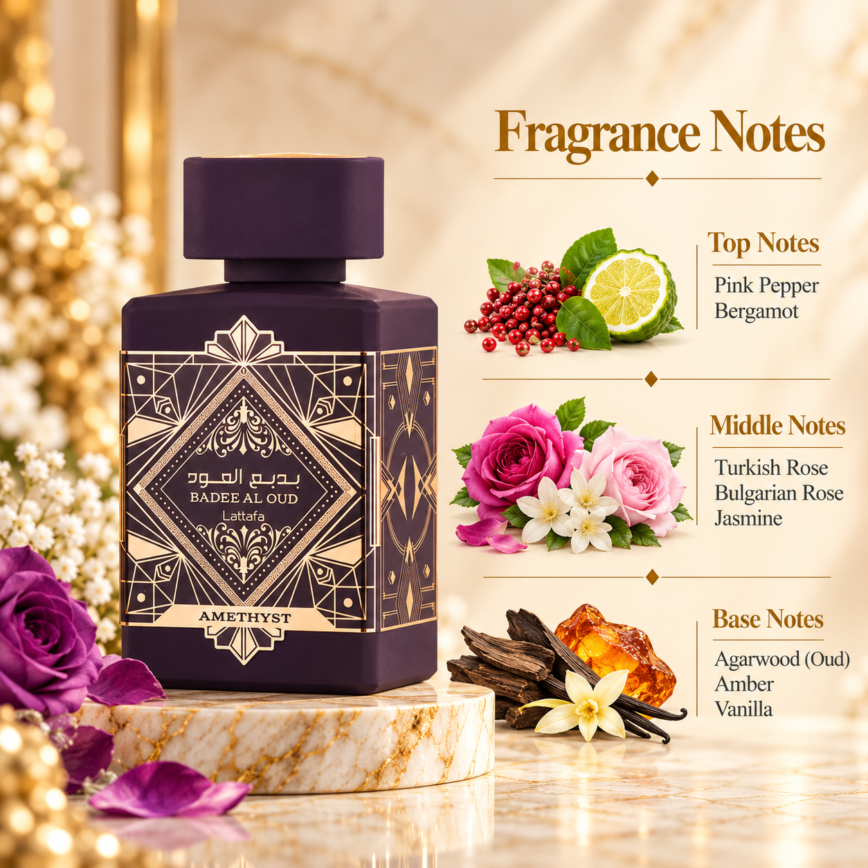 Lattafa Bade'e Al Oud Amethyst Eau de Parfum 100 mL Unisex