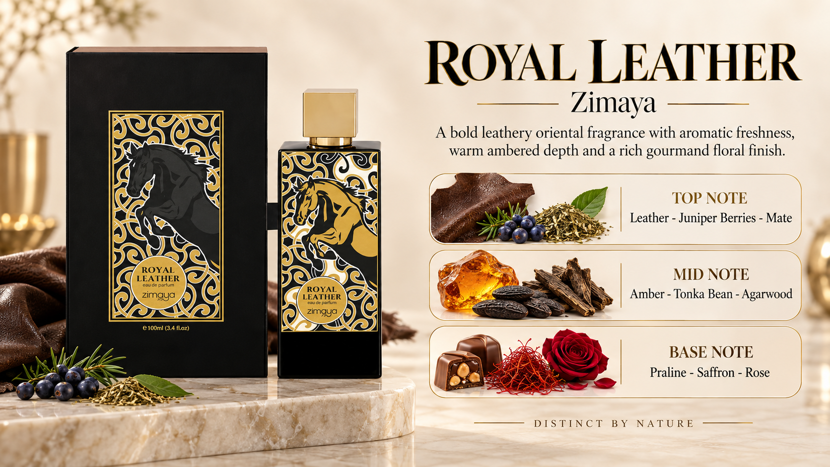 Zimaya Royal Leather Eau de Parfum 100 mL for Men
